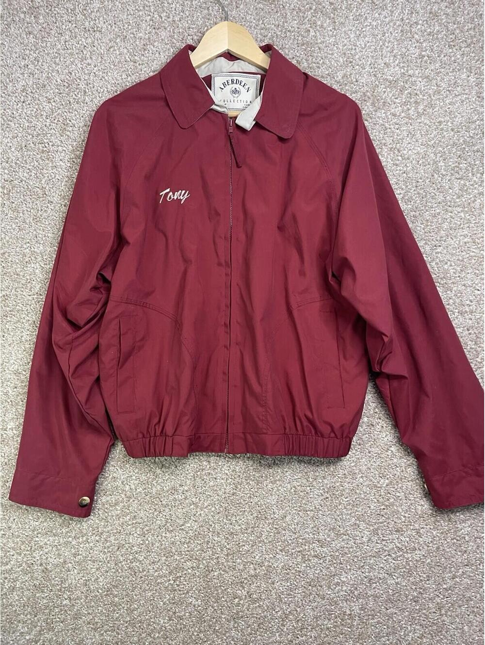 VINTAGE ABERDEEN COLLECTION MEN'S S JACKET FUL Zip Red Genuine Quality